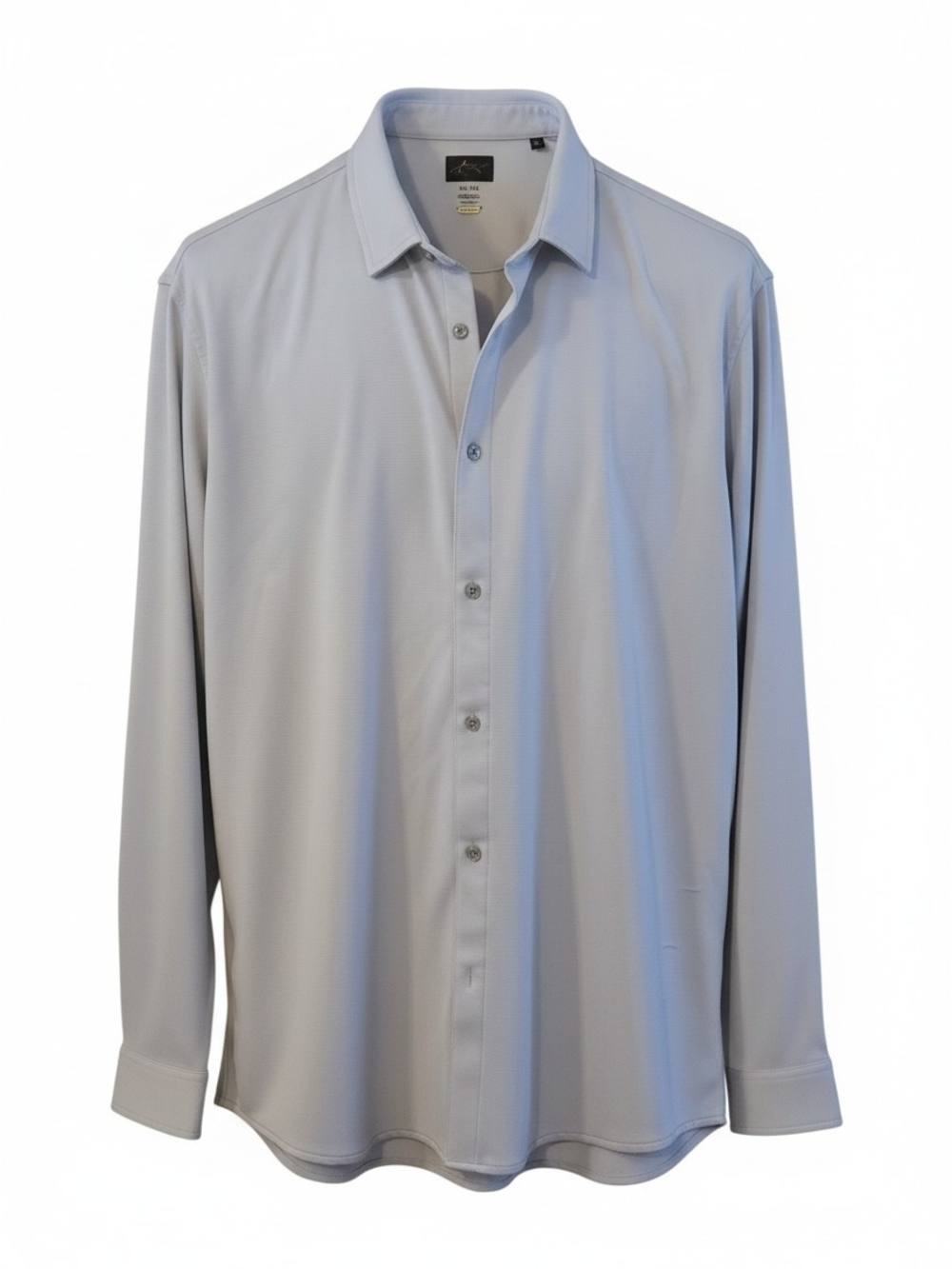 Greg Norman PLAY DRY Men's XL Light Gray Long-Sleeve Button-Up Athletic Shirt